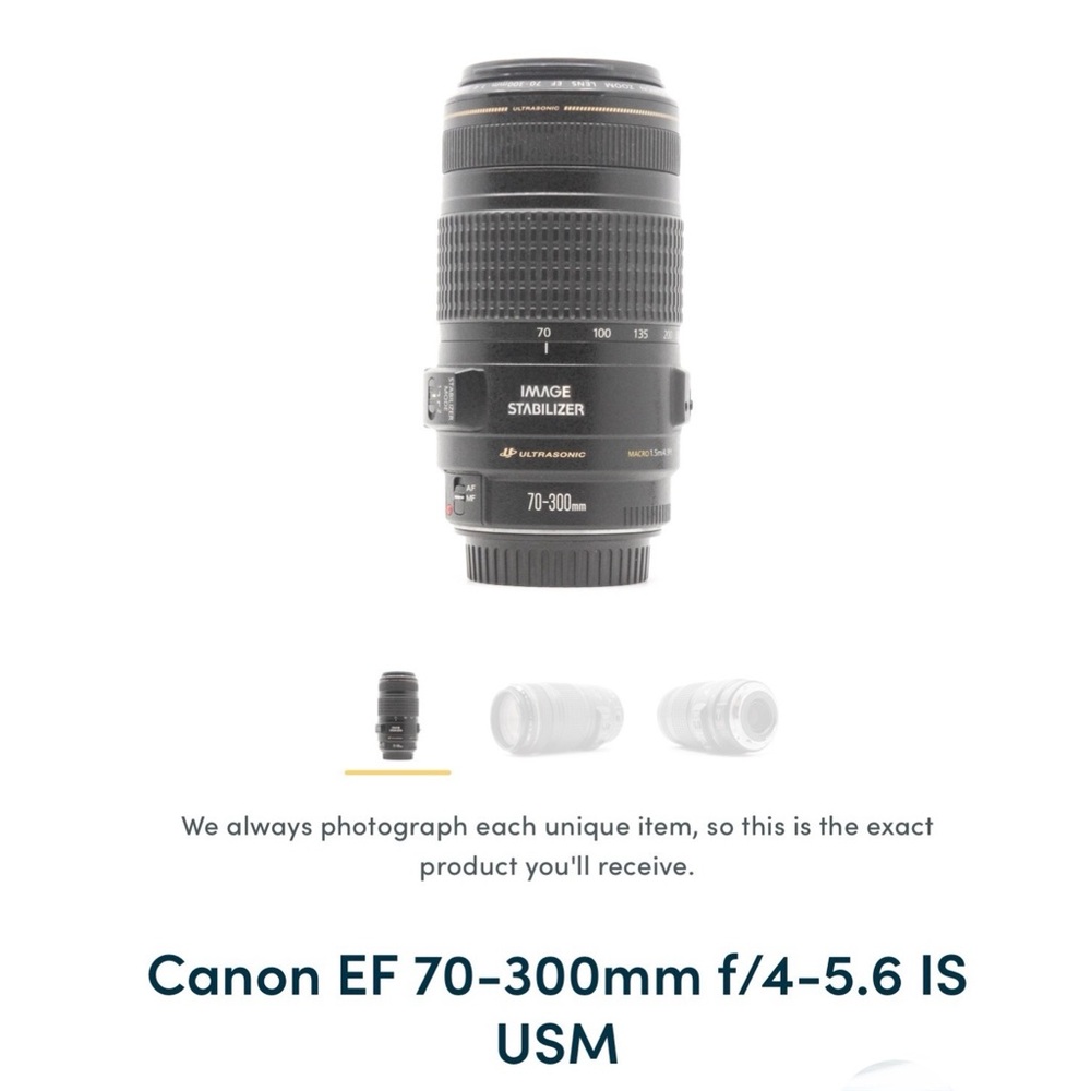 Canon EF 70-300mm f/4-5.6 IS USM Lens - Black and Gold